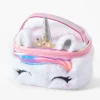 Claire's Trousses De Maquillage-Trousse de maquillage licorne en fausse fourrure Claire's Club - Blanc
