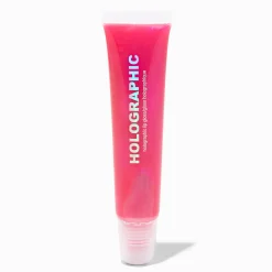 Claire's Lèvres-Tube de gloss rose vif brillant holographique