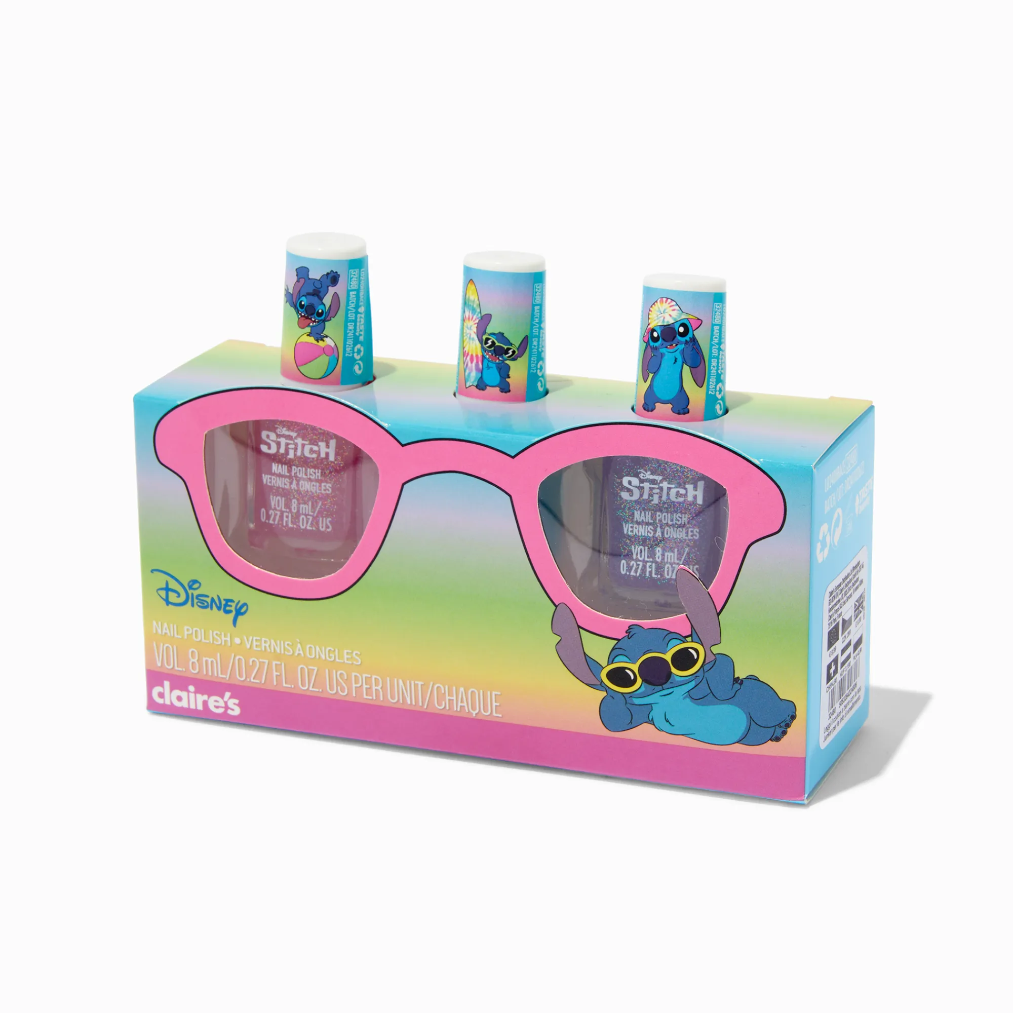 Claire's Ongles-Vernis à ongles d'été en exclusivité chez Claire’s Disney Stitch - Lot de 3