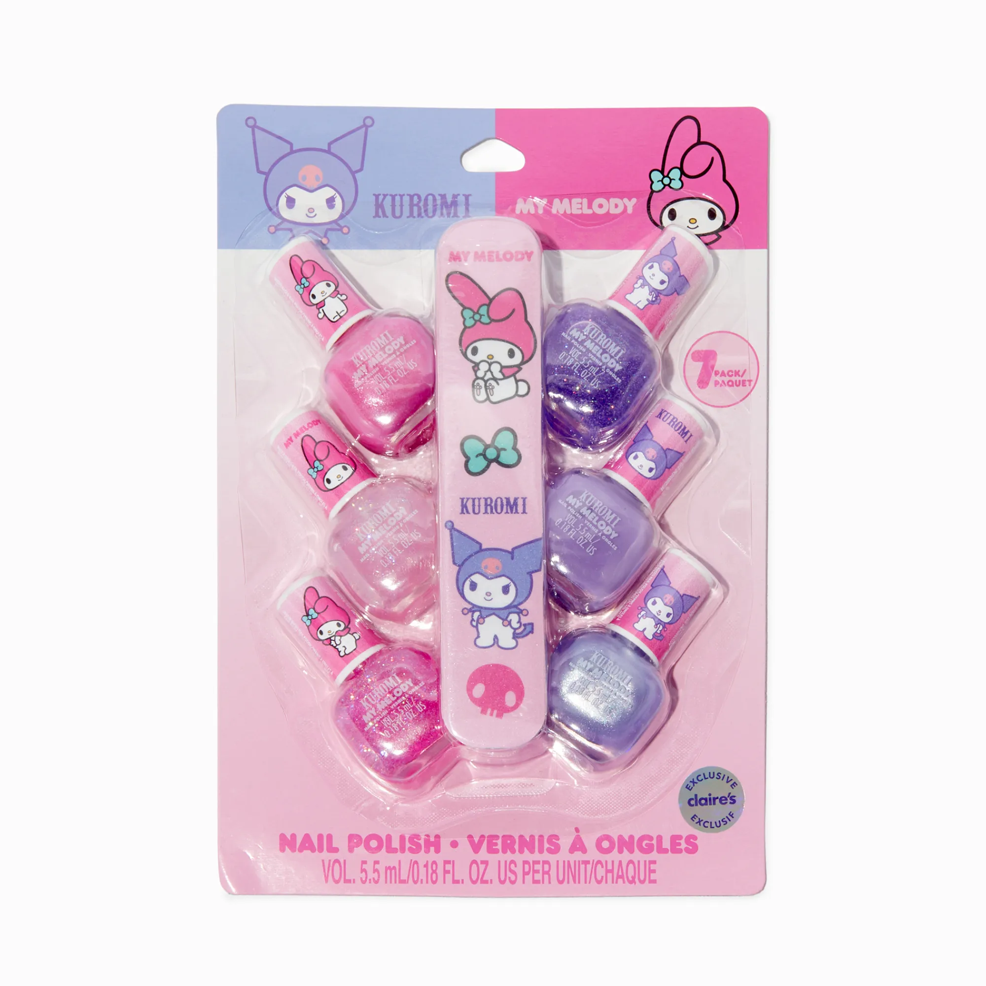 Claire's Ongles-Vernis à ongles My Melody™ et Kuromi™ en exclusivité chez Claire's Sanrio® - Lot de 7